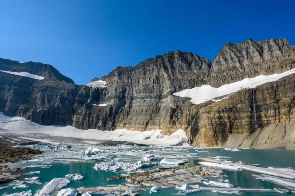 glaciar-grinnell | Ambienta - Staging El ciclo del agua ejemplificado por el retroceso del glaciar Grinnell en el Parque Nacional de los Glaciares.