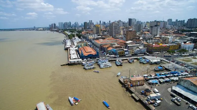 Vista aérea de Belém, Brasil, la ciudad anfitriona de la COP30 en 2025.