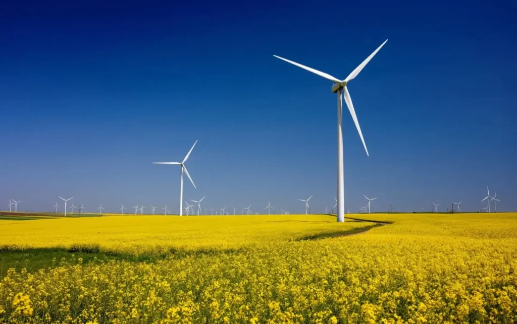 energia-eolica-ambienta | Ambienta Molinos de viento generando energía eólica, símbolo de la transición energética.