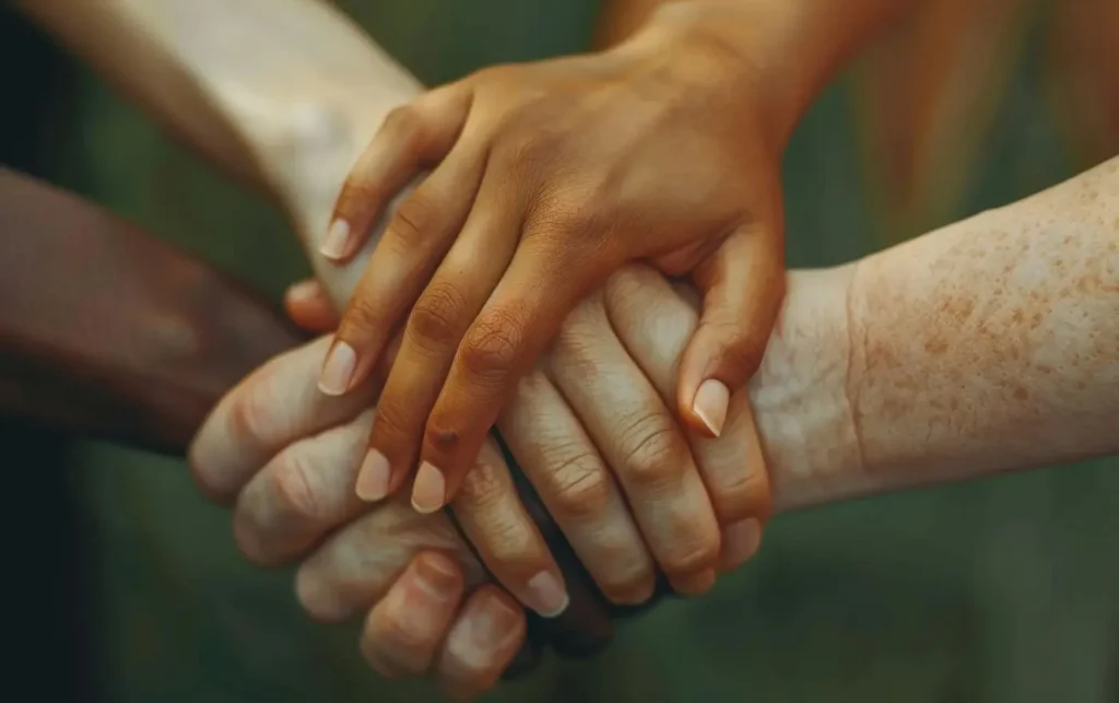 conectados-por-naturaleza-05 | Ambienta Manos entrelazadas en un gesto de comunidad y unión en Conectados por Naturaleza.