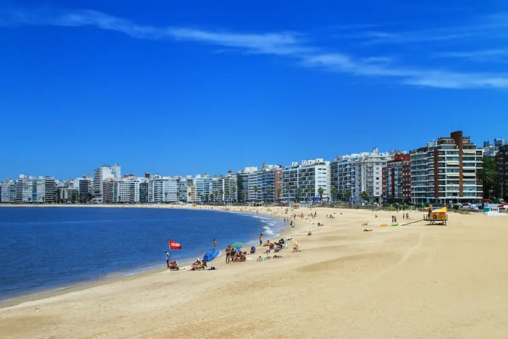 Monitoreo del Código de Aguas y bandera sanitaria en la playa de Pocitos, Montevideo.