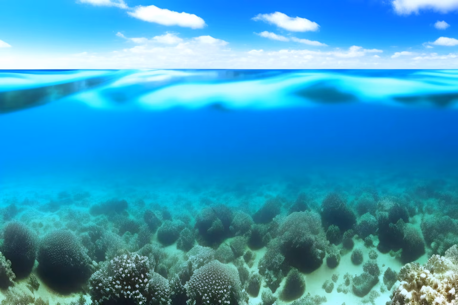 Arrecife de coral en el océano.