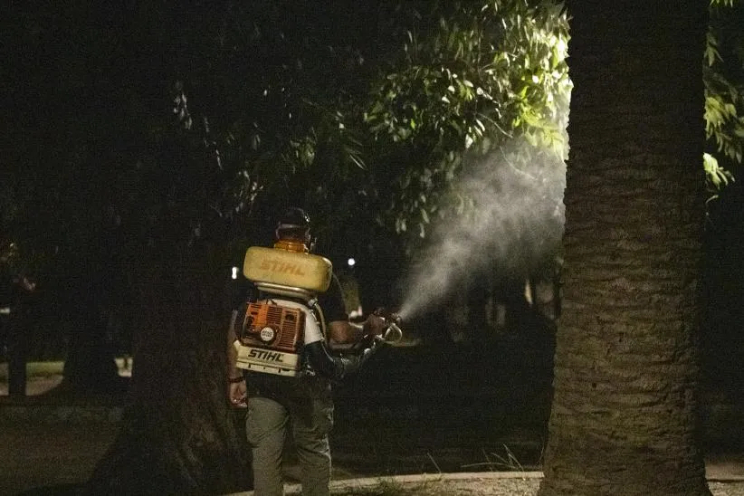 Ningún Sistema Sanitario Funciona En Un Planeta Roto Operativo nocturno de fumigación contra el mosquito Aedes aegypti en Montevideo, vinculando las acciones de salud y ambiente.